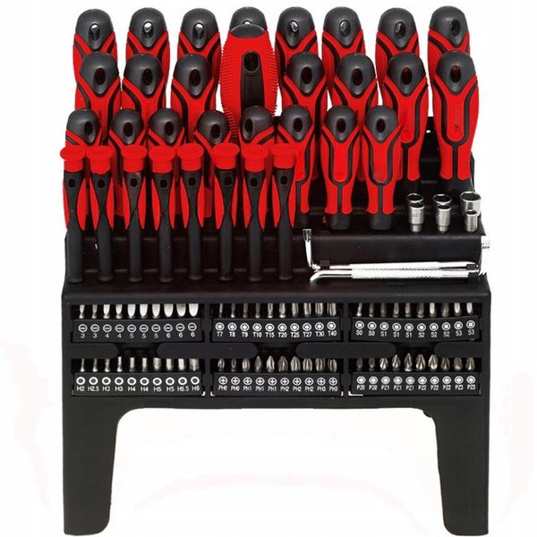 ZESTAW ŚRUBOKRĘTÓW WKRĘTAKÓW BITÓW STOJAK 100-EL zdjęcie 1