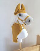 zestaw dla hobby horse a4: derka + nauszniki -musztardowy