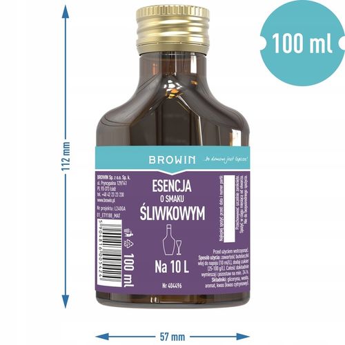 Esencja zaprawka o smaku śliwki śliwowica na 10L alkoholu Browin na Arena.pl