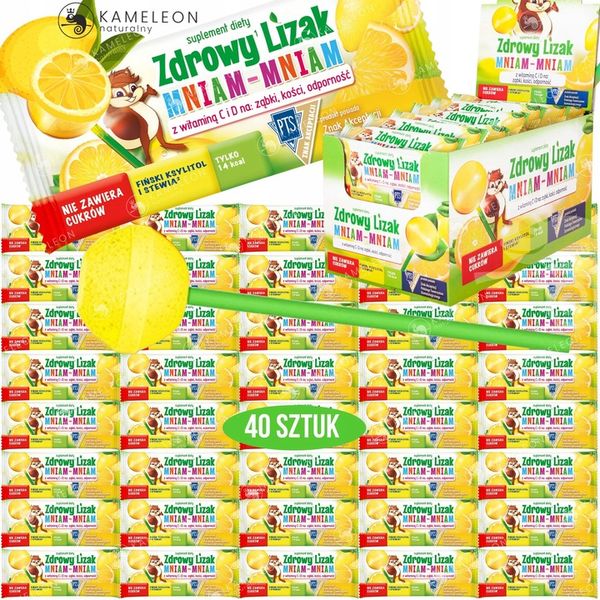 ZDROWY LIZAK KULKA CYTRYNOWY Witamina C 40szt. zdjęcie 2