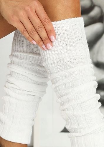 Getry Damskie Ocieplacze na Nogi Zimowe Ocieplane Grube Cerber BIAŁE na Arena.pl