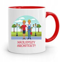 Kubek Czerwony Architekta Najlepszy Architekt Z Nadrukiem Ze Zdjęciem