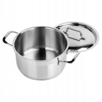GARNEK STALOWY Z POKRYWKĄ 16 CM 1,9 L INDUKCJA ZMYWARKA NIERDZEWNY
