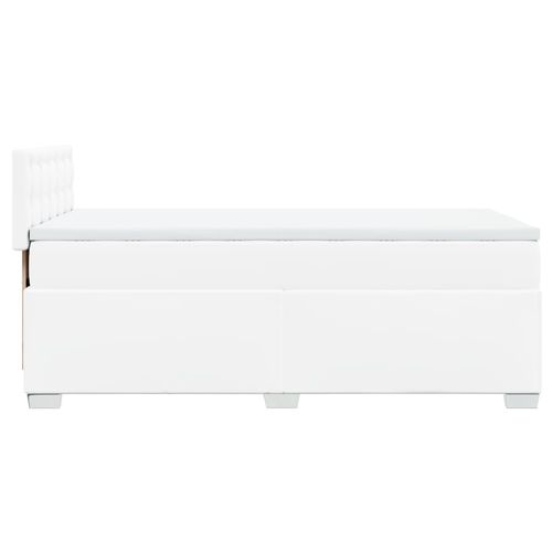 Łóżko kontynentalne z materacem, białe, ekoskóra 80x200 cm na Arena.pl