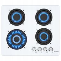IsEasy Wbudowany biały 4 strefy Gas Hob, szklana płyta gazowa