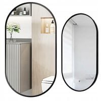 LUSTRO OWALNE INDUSTRAILNE ŁAZIENKOWE SALON SYPIALNIA CZARNE 100x50 CM