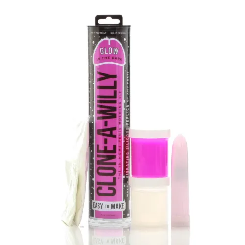 clone-a-willy kit pink glow - zestaw do klonowania, świecący, wibrujący na Arena.pl