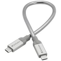 verbatim kabel stalowy usb-c/usb-c 3a30cm srebrny/silver 48867