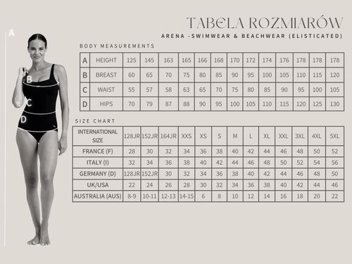 Strój kąpielowy damski jednoczęściowy kostium basen Arena Bodylift D48-50 na Arena.pl