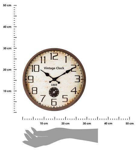 ZEGAR ŚCIENNY VINTAGE BRĄZOWY 30 CM na Arena.pl