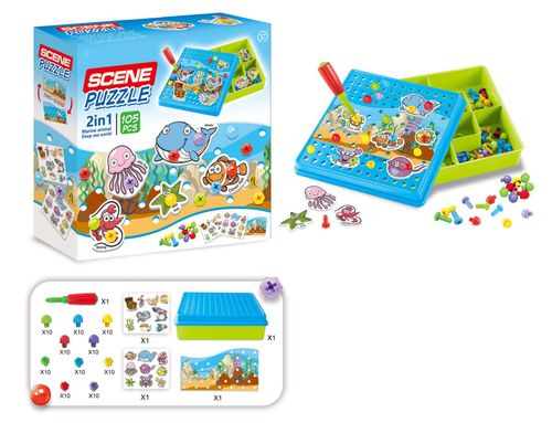 Puzzle konstrukcyjne + śrubokręt, 105 elementów na Arena.pl