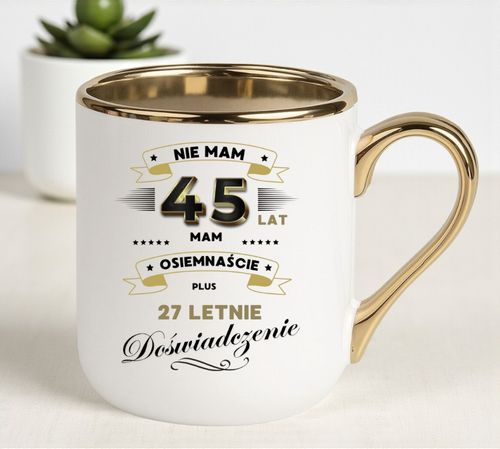 Kubek PREMIUM prezent na URODZINY 45 LAT oryginalny upominek z dedykacją na Arena.pl