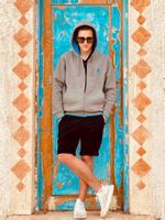 Bluza męska z kapturem szary melanż Exel Rozmiar - XL