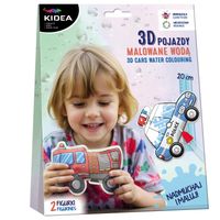 magiczne pojazdy 3d do malowania wodą kidea