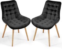 Zestaw krzeseł do jadalni, czarny, 2 szt