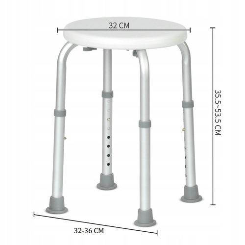 TABORET STOŁEK POD PRYSZNIC OKRĄGŁY KRZESŁO PRYSZNICOWE STABILNE DO WANNY na Arena.pl