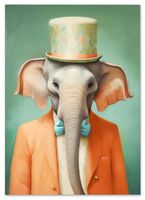 Plakat słoń w kapeluszu 70x100 cm