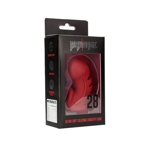 model 28   ultra soft silicone chastity cage   red na Arena.pl