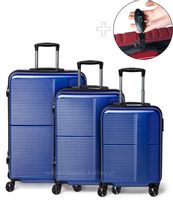 Zestaw walizek XXL granat 3w1 ABS+PC zamek szyfrowy + waga bagażowa gratis