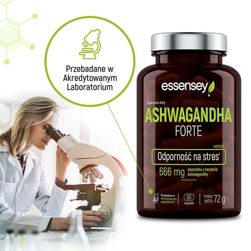 ASHWAGANDHA FORTE 666mg Mocny Ekstrakt Stres Sen Relaks Ashwaganda Korzeń na Arena.pl
