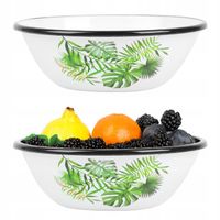 MISKA EMALIOWANA 28CM 4L WZÓR MONSTERA IDEALNA NA OWOCE I WARZYWA