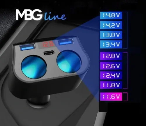 ROZDZIELACZ GNIAZDA ZAPALNICZKI 12-24V 3xUSB QC PD na Arena.pl