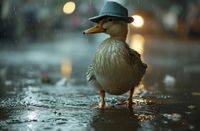 Plakat 91,5x60cm Kaczka w Kapeluszu