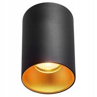 Oprawa Halogenowa sufitowa Natynkowa Tuba LED GU10 spot CZARNY ZŁOTY