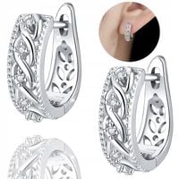 KOLCZYKI Srebrne PRÓBA 925 z Cyrkoniami Srebro Angielskie Zapiecie Damskie