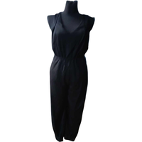 Kombinezon Damski Bez Rękawów Lekki Wygodny Czarny Rozmiar 36 Bawełniany