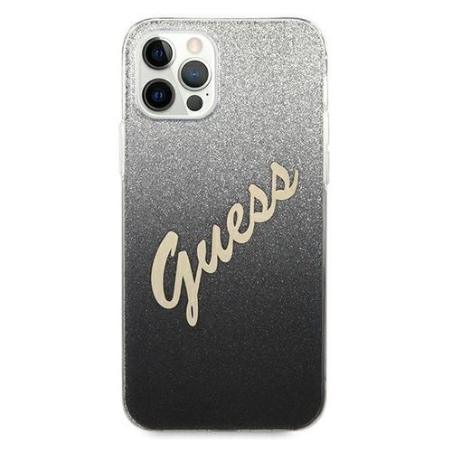 Guess GUHCP12LPCUGLSBK iPhone 12 Pro Max 6,7" czarny/black hardcase Glitter Gradient Script na Arena.pl