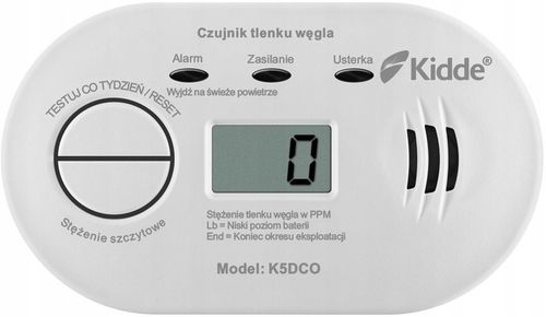 CZUJNIK CZADU Kidde K5DCO WYŚWIETLACZ LCD 10 LAT na Arena.pl