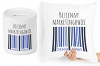 Dla Marketingowca Zestaw Poduszka + Skarbonka Z Nadrukiem Ze Zdjęciem