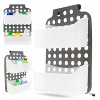 Półka wisząca łazienkowa pod prysznic plastikowa koszyk 2-poziomowy