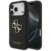 etui guess grained big 4g & classic logo na iphone 17 pro - czarne