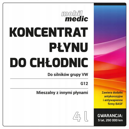 KONCENTRAT PŁYNU DO CHŁODNICY RÓŻOWY MOBIL MEDIC G12 - 35°C 4L na Arena.pl