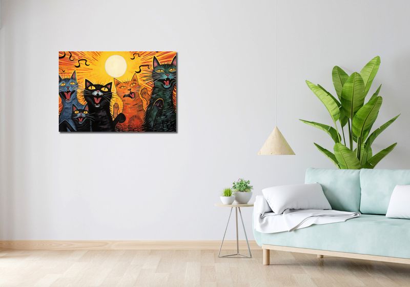 Obraz 90x60cm Kocie Koncertowanie zdjęcie 2