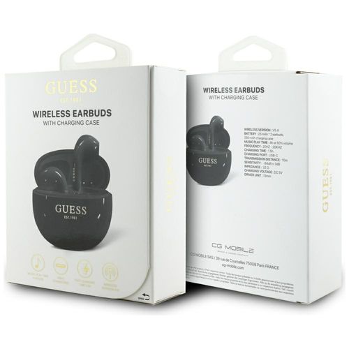 słuchawki tws guess glossy effect egg    shape printed classic logo czarny na Arena.pl