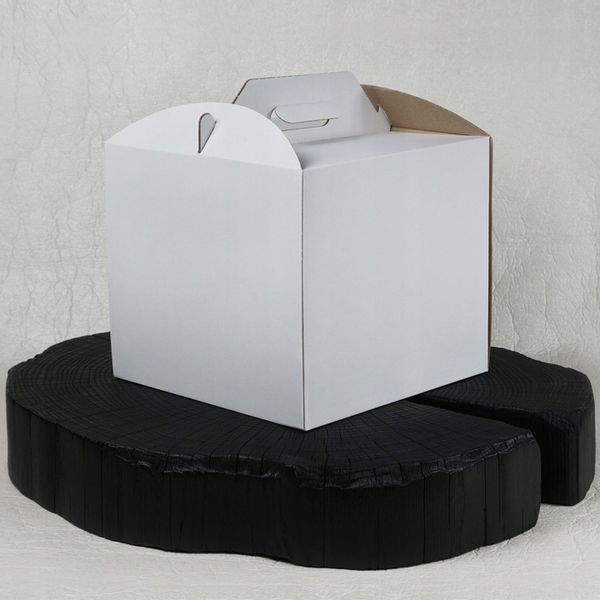 Karton opakowanie na tort ciasto 26x26x35 cm BIAŁE pudełko BARDZO MOCNE zdjęcie 5