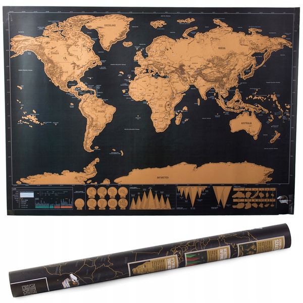 Mapa świata zdrapka dla podróżnika 82 x 59 cm zdjęcie 1