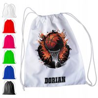WOREK PLECAK SPORTOWY NA WF DLA DZIECI - KOSZYKÓWKA + IMIĘ! BASKETBALL KOSZ