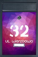 Skrzynka na listy pocztowa Z ADRESEM NUMEREM DOMU NAPISEM NADRUKIEM UV