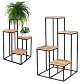 Kwietnik Stojak na Kwiaty Rośliny Metalowy Stojący Regał 4 Półki Loft 67cm