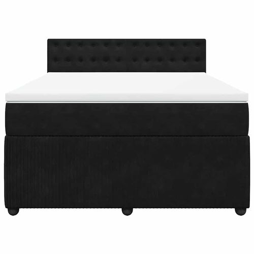 Łóżko kontynentalne z materacem, czarne, 140x200 cm, aksamit na Arena.pl