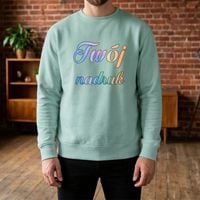 Bluza crewneck zielony mech z Twoim nadrukiem XXL