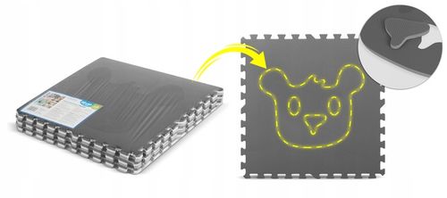 MATA PIANKOWA EVA PUZZLE MIĘKKA DLA DZIECI ZWIERZĄTKA 180x180cm RICOKIDS na Arena.pl