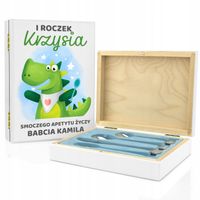 Sztućce dla dziecka GRAWER roczek chrzest NADRUK