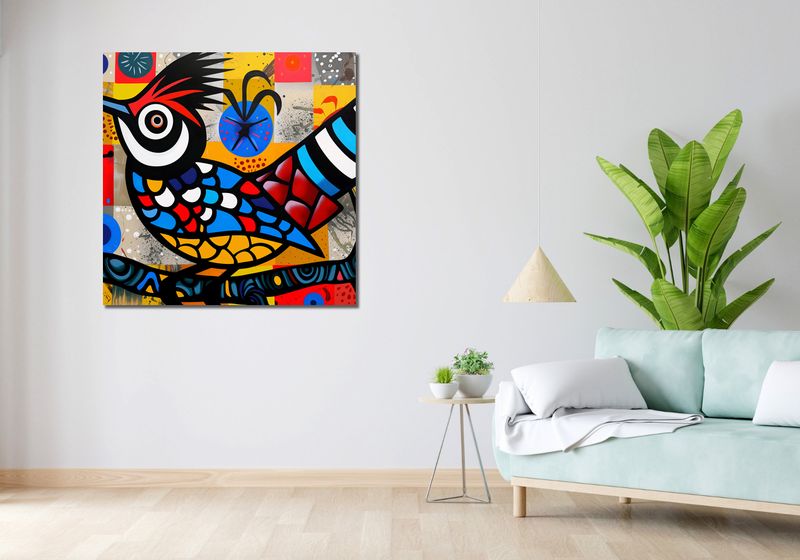Obraz 100x100cm Ptak Na Wznak zdjęcie 2