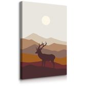 Obraz Do Salonu Jeleń Rykowisko Góry Krajobraz Styl Boho 30cm x 40cm