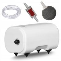 CICHY NAPOWIETRZACZ DO AKWARIUM 2W 180l/h + KAMIEŃ + ZAWÓR PRZECIWZWROTNY